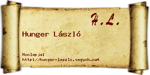 Hunger László névjegykártya