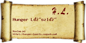 Hunger László névjegykártya